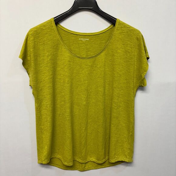 Eileen Fisher Cap Sleeve Tee T-Shirt Top Size Large D042 -18 - Picture 1 of 11